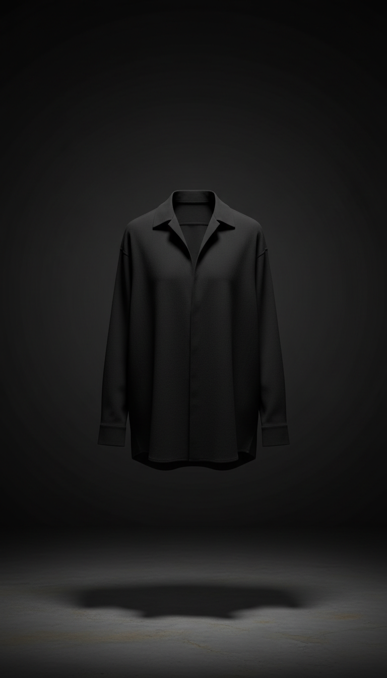 Minimalist Black Japanese Cotton Shirt