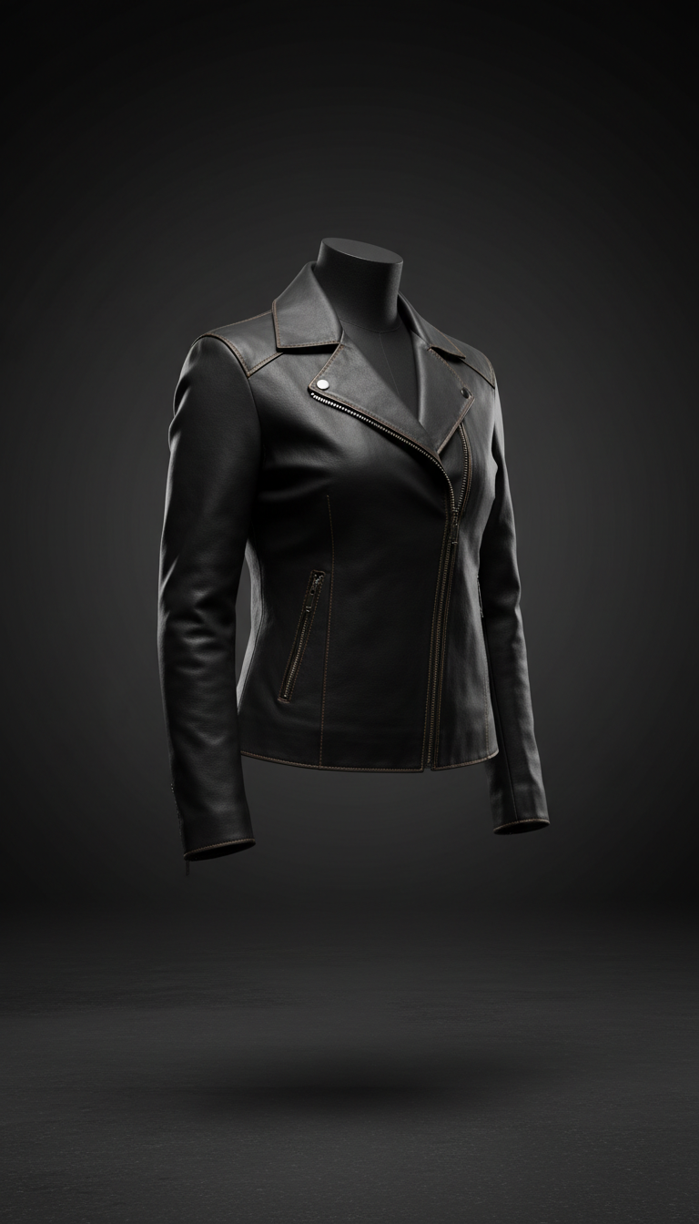 Structured Black Matte Leather Jacket