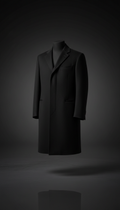 Tailored Black Italian Wool Overcoat